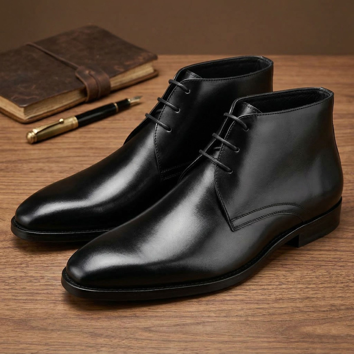 Chelsea Boots Suede - Men's Calf Leather Western Ankle Boots
