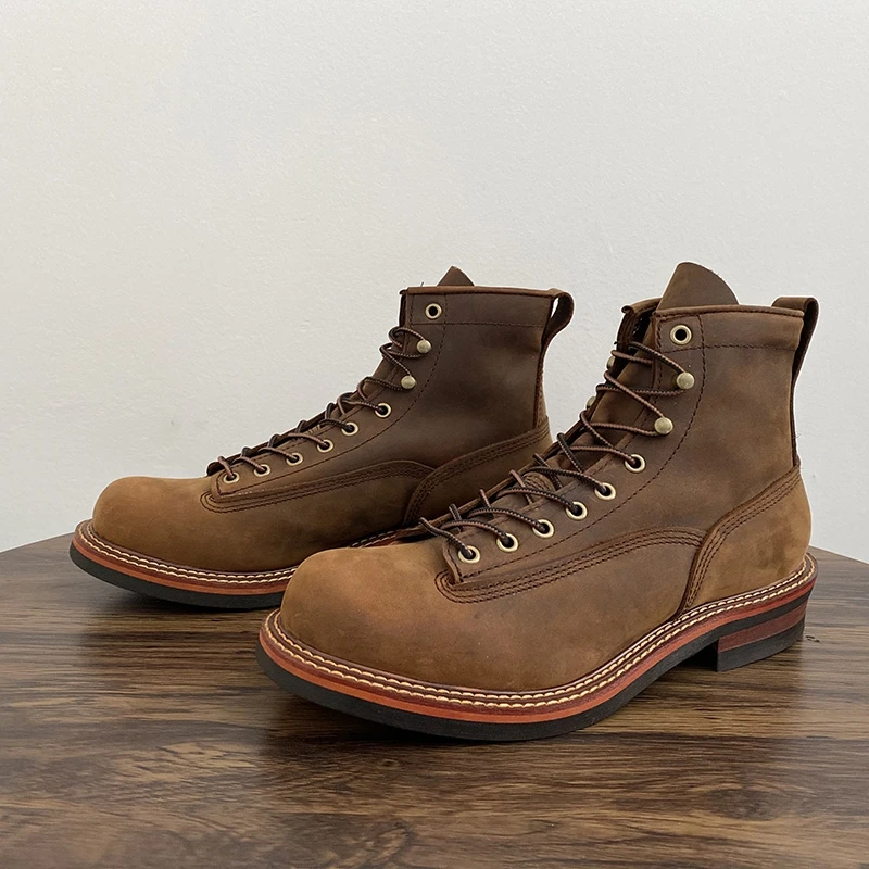 Men Shoes Office - Vintage British Men Ankle Boots Handmade