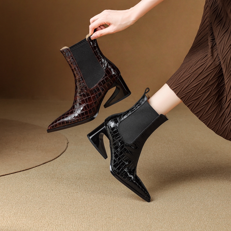 Women's new leather embossed p - Chelsea Boots Suede review and price