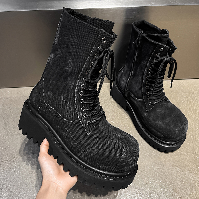 High Quality Retro Denim High  - Men'S Shoes Height Increase review and price