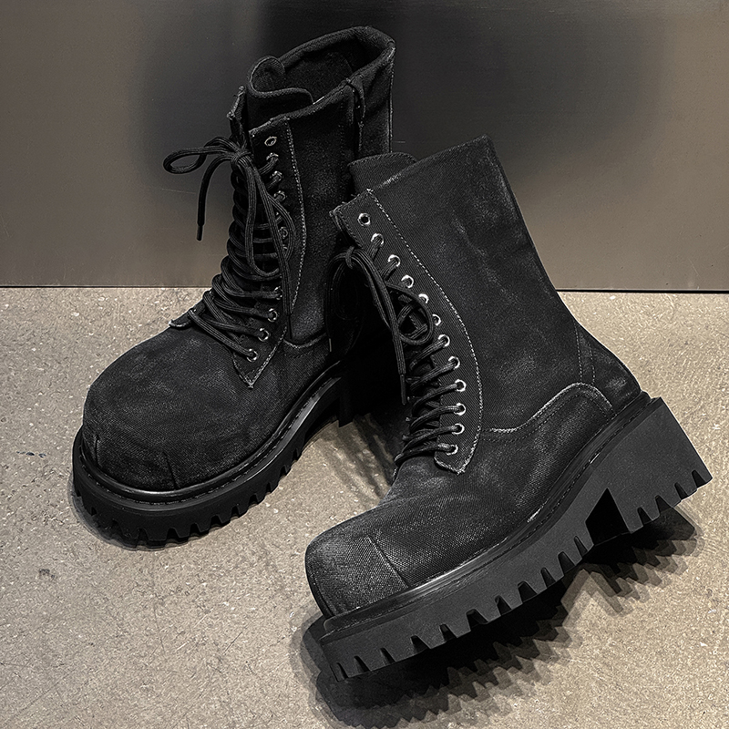 High Quality Retro Denim High  - Men'S Shoes Height Increase review and price