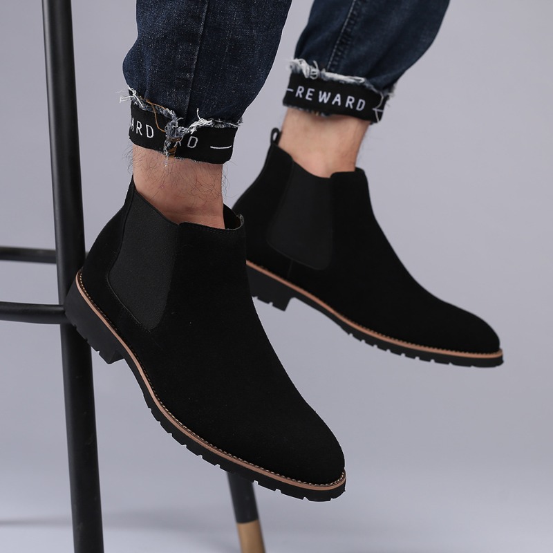 Men Ankle Boots British Style  - Chelsea Boots Suede review and price