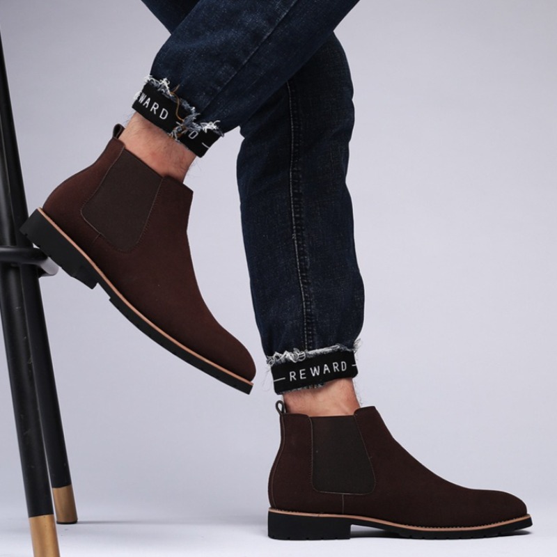 Men Ankle Boots British Style  - Chelsea Boots Suede review and price