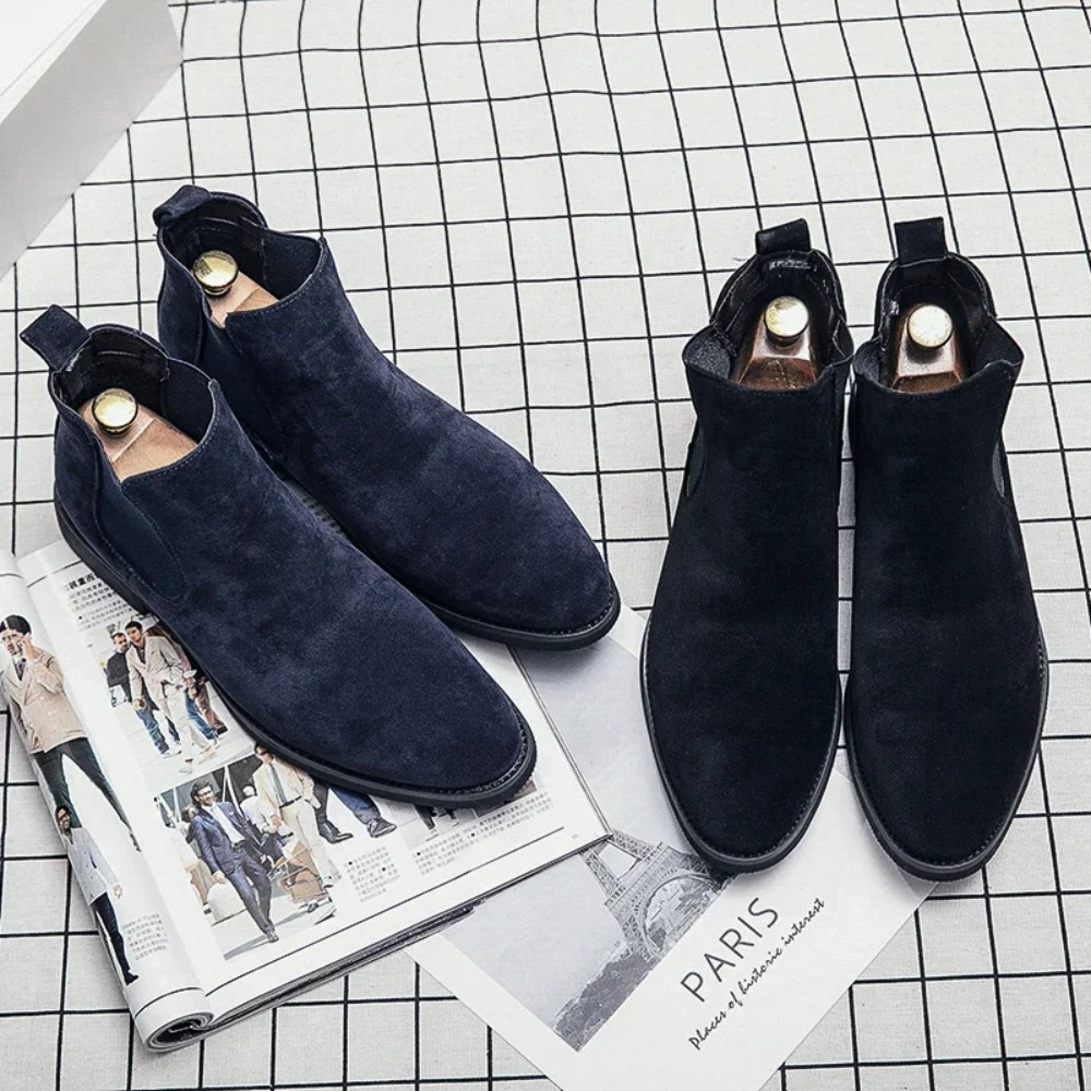 Chelsea Boots Men Blue Faux Su - Chelsea Boots Suede review and price