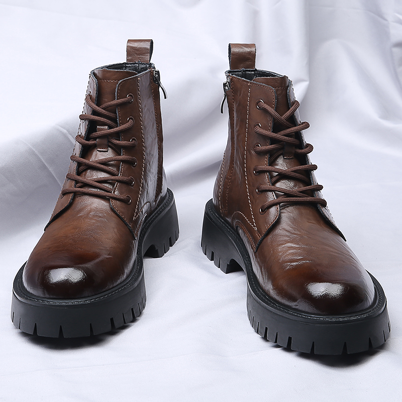 Men Side Zipper High Top Boots - Men'S Shoes Height Increase review and price