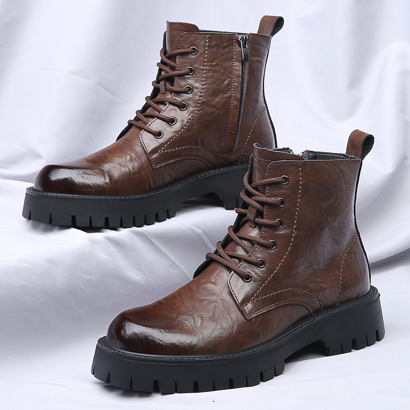 Men Side Zipper High Top Boots - Men'S Shoes Height Increase review and price