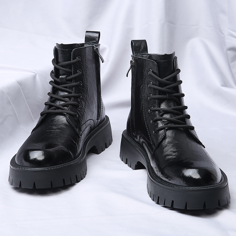 Men Side Zipper High Top Boots - Men'S Shoes Height Increase review and price