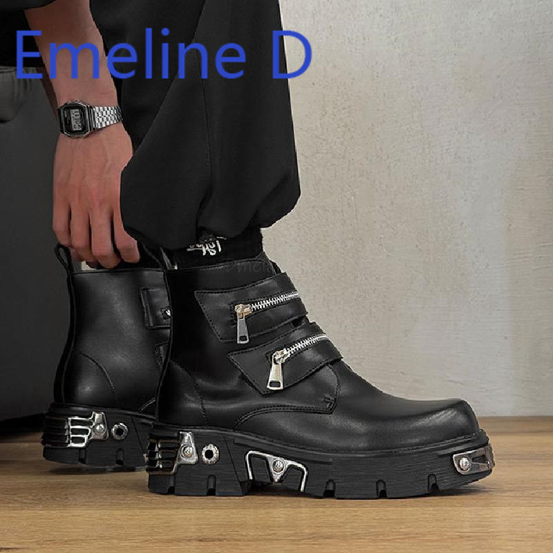 Dark Punk High Top Shoes Fashi - Men'S Shoes To Increase Height review and price
