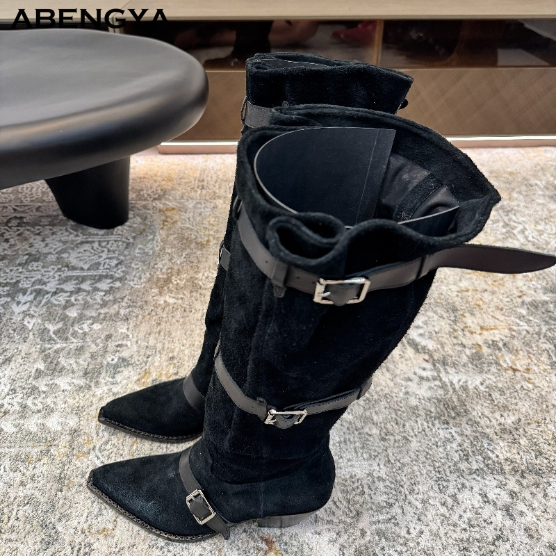 Winter Black Suede Leather Kne - Chelsea Boots Suede review and price