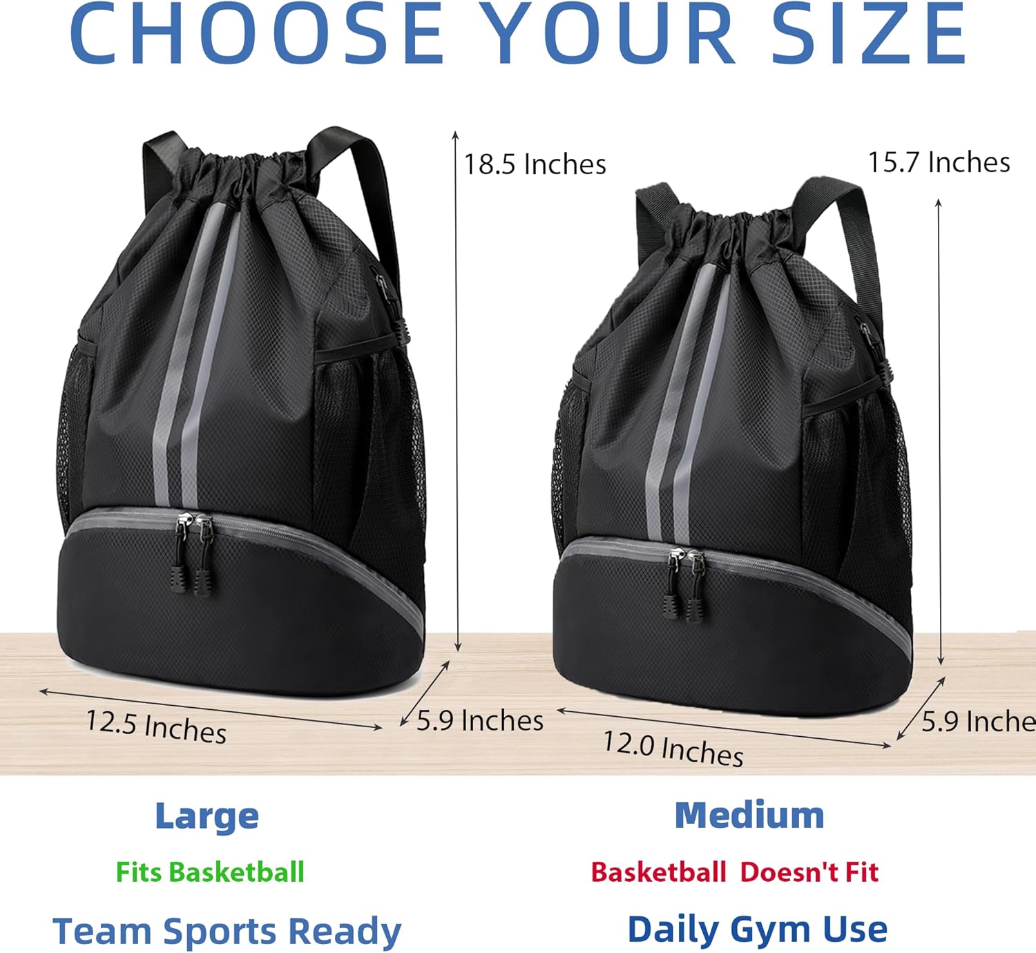 Drawstring Backpack Gym Bag wi - Men'S Shoes Water Resistant review and price