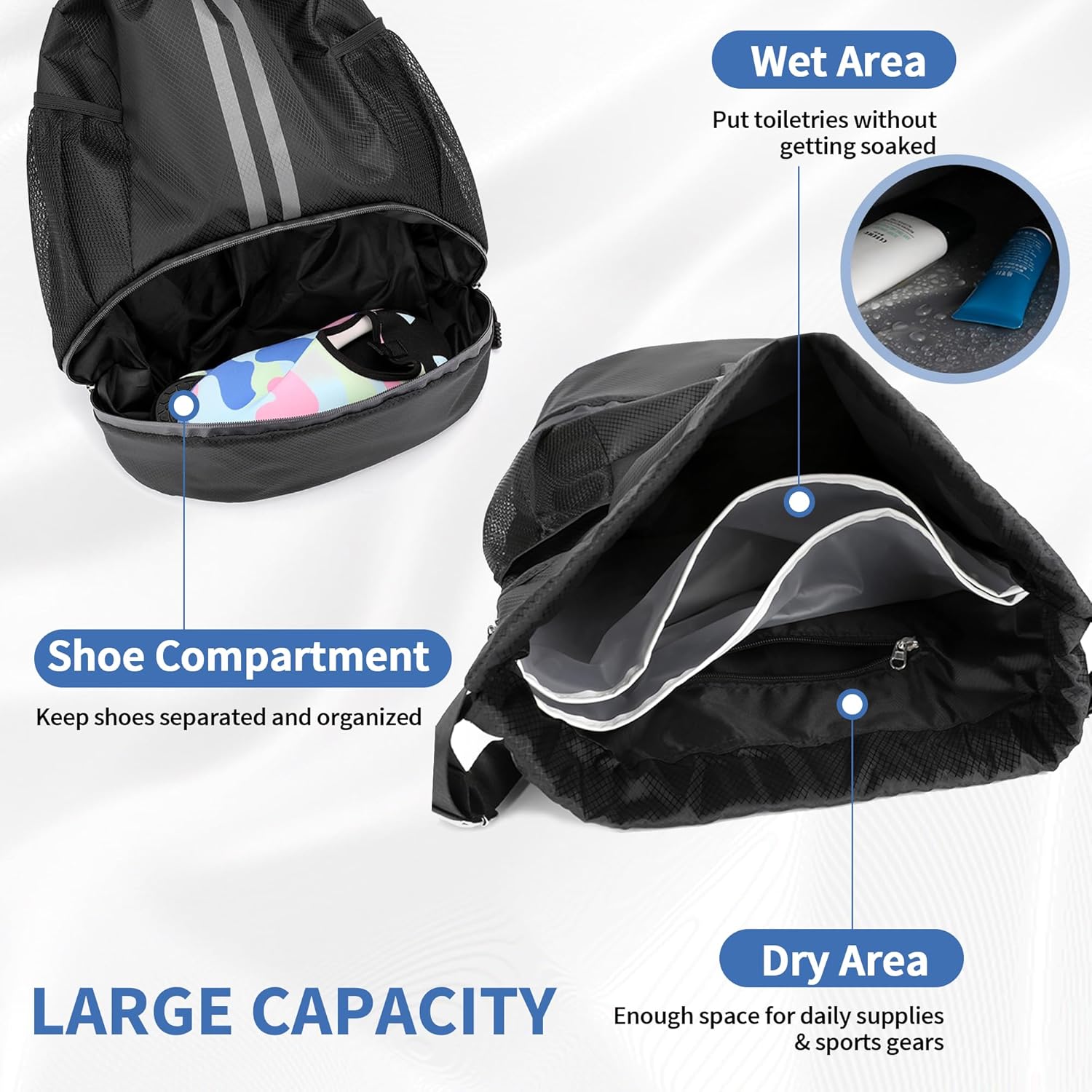Drawstring Backpack Gym Bag wi - Men'S Shoes Water Resistant review and price